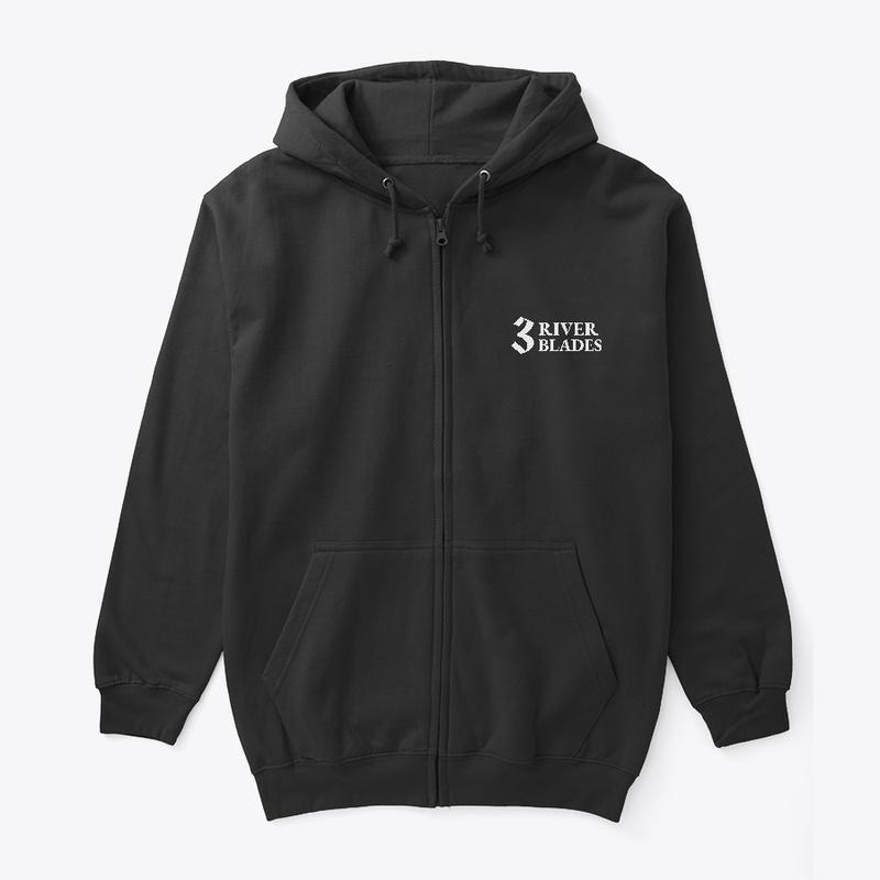 Unisex Zip Hoodie White Logo